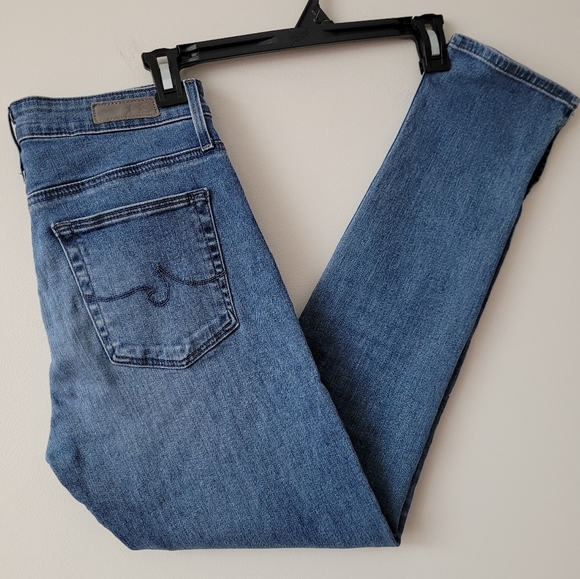 AG Anthropologie High Rise Stevie Straight Ankle Blue Jeans Size 26R - Picture 2 of 16